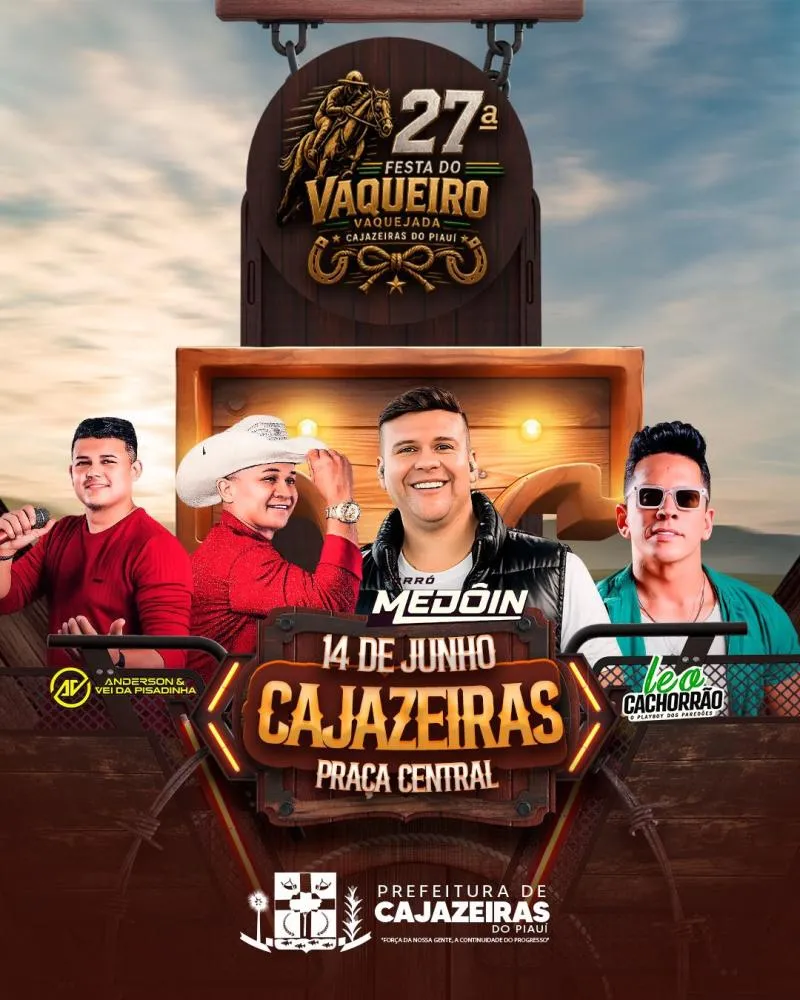 27ª Festa do Vaqueiro promete movimentar Cajazeiras do Piauí no dia 14 de junho