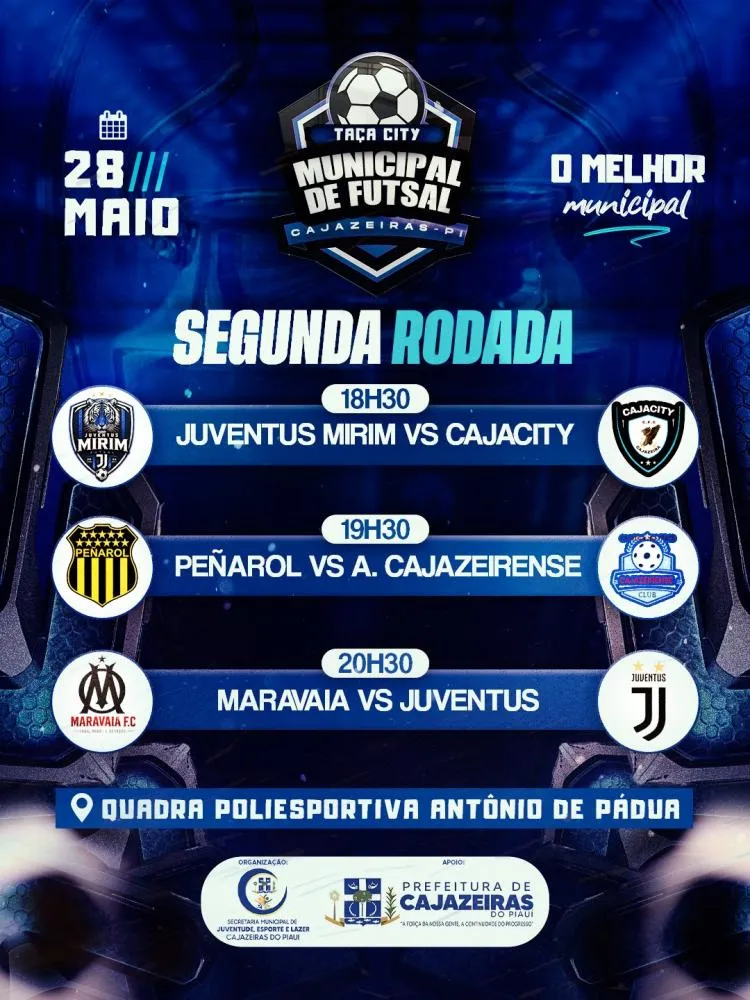 Segunda rodada da Taça City Municipal de Futsal promete grandes confrontos nesta noite em Cajazeiras do Piauí